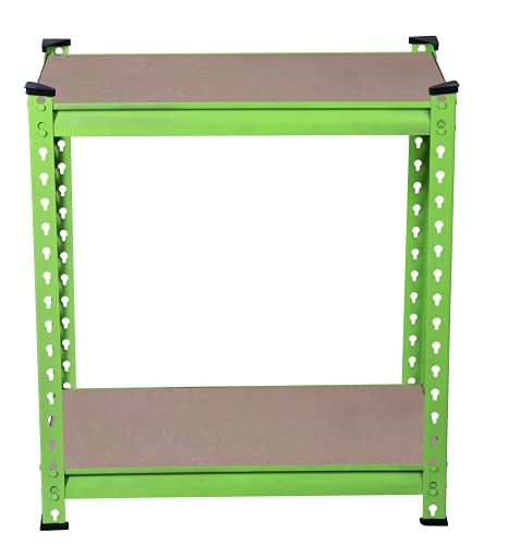 Image of STAR WORK Metal Shelving Unit Adjustable Garage Storage Utility Rack Shelves Multipurpose Shelf Warehouse Basement Kitchen Living Room Pantry (Green, 4 Section (4'6 inchX 2'X 1' FT))