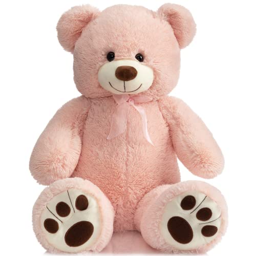 BEJOY Ours en Peluche de 90 cm avec Pattes, Grande Peluche, Cadeau d'amour idéal pour Une Petite Amie ou Un Enfant, Rose