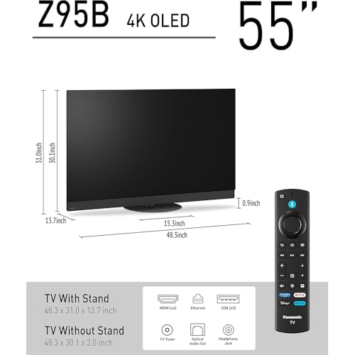Image of Panasonic TV-55Z95BP Z95BP Series 55 inch LED 4K Ultra HD Smart Fire TV Bundle with 2X HDMI 2.0 Cable, TV Wall Mount, 6-Outlet Surge Adapter, Theater Essentials and Exclusive 26 Month Protection Pack