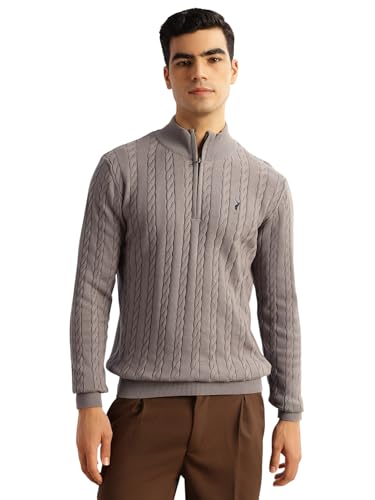 Image of Thomas Scott Men's | Regular Fit | Long Sleeves | Mock Collar | 100% Cotton | Dry Clean | Cable Knit | Knitted | Pullover Sweater