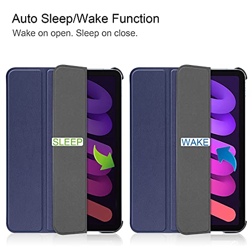 Lobwerk Case for Apple iPad Mini 6 2021 6th Generation 8.3 Inch Slim Case with Stand Function and Auto Sleep/Wake Function Blue - Image 2