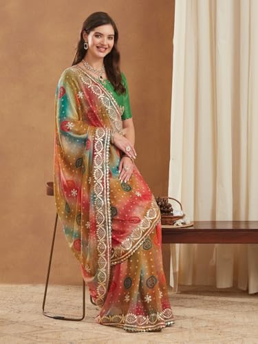 Image of Women's Banarasi Silk With Jacquard Print Saree With Blouse