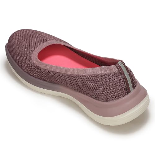 Image of Liberty LEAP7X ACTO171E Woven Sports Shoe for Women - Light Grey, Purple