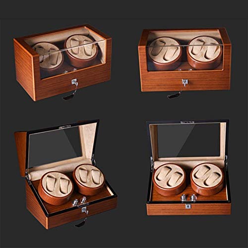 Caja para 4 relojes automáticos con rotor giratorio hecho a mano 7
