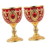 Ipetboom 2 Stück Teiliges Metall Schnapsglas Kleines Retro Schnapsglas im Europäischen Stil Langlebiger Eleganter Trinkbecher für Whisky Party Hochzeit und Geschenk