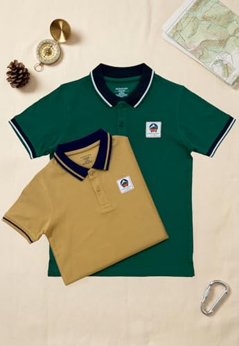 Image of Aventura Boys Polo T-Shirt Combo Pack of 2 - 100% Cotton Half Sleeve Collar T-Shirts for Boys (Age 5-12 Years)