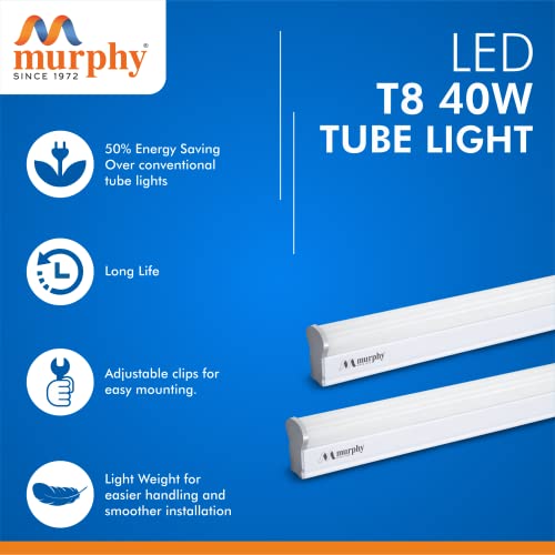 Image of Murphy Heavy Duty Aluminium LED Tube Light 4 Feet 40W - Cool White Batten Pack of 4