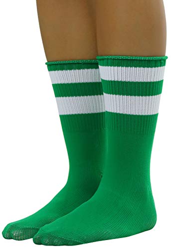 Image of ToBeInStyle Women's Acrylic Ankle Hi With Double Stripe Top Crew Fun Athletic Socks