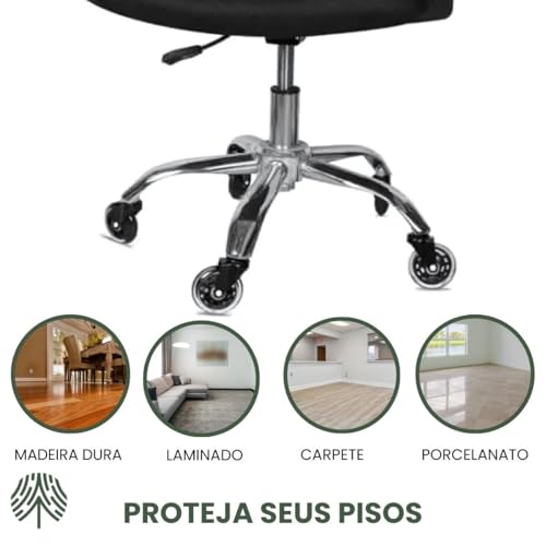 5 Rodas Anti Risco Universal 75mm para Cadeira de Escritório - Alta Durabilidade e Mobilidade