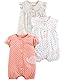 Simple Joys by Carter’s Baby Mädchen 3-Pack Snap-up Rompers Strampler, Rosé/Weiß/Beige, 0 Monate (3er Pack)