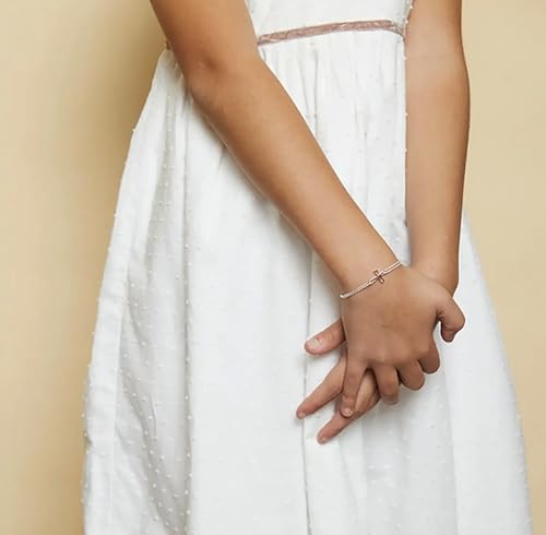 Cherish Cross Bracelet – 925 Sterling Silver Girls' Jewelry for First Communion, Baptism, Quinceañera, Flower Girl or Bridesmaid Gift4