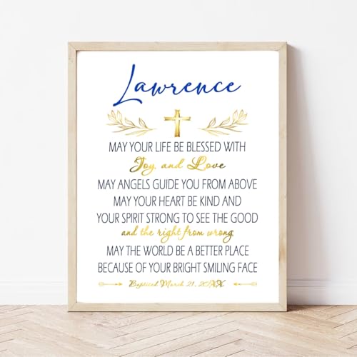 Personalized Baptism Gift for Boy or Girl, Custom Baptism Cross with Name & Date, Baby Gift, Ideal Dedication & Christening Decor, Meaningful Keepsake Sign (Design 4).