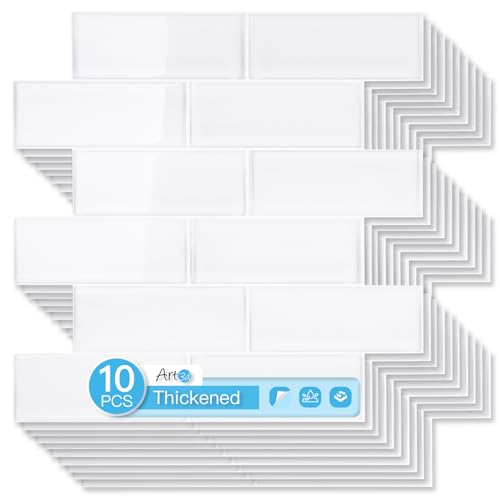 Art3d 10-Pack Heavy-Duty Seaglass Tile