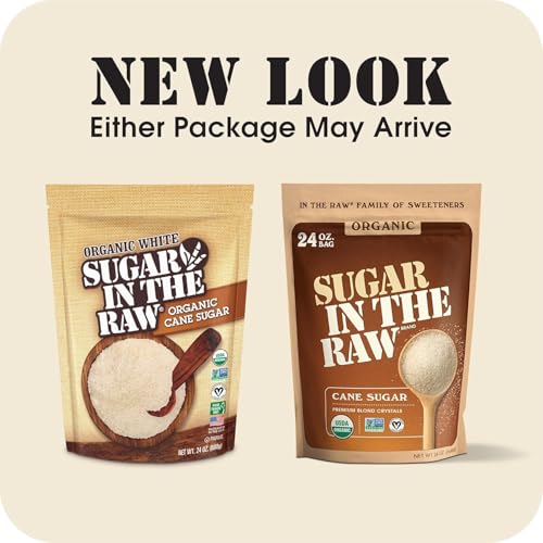 Image of Sugar In The Raw, Organic Cane Granulated Sugar Bag, 24 oz | Fair Trade & USDA Organic Certified Granulated Cane Sugar, Non-GMO Project Verified, Kosher, Vegan and Gluten Free