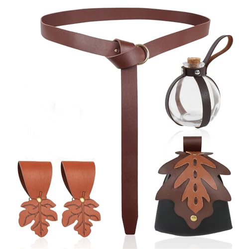 Bouteille de potion médiévale avec ceinture cuir réglable et sacoche de cosplay