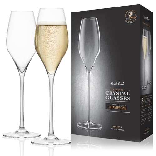Copas de champán de cristal Final Touch duraderas antirotura 2