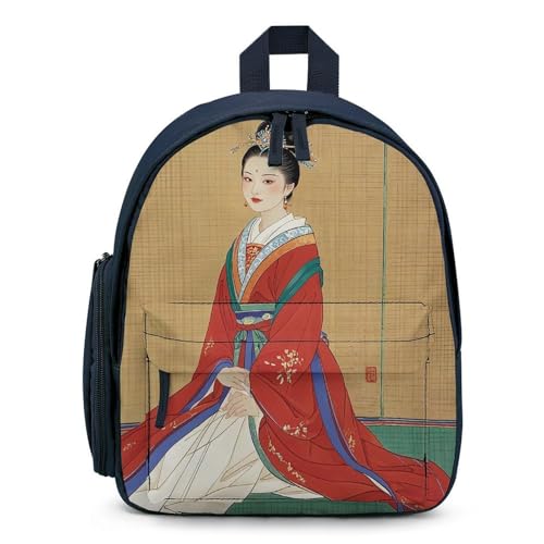 Asian Ladies Backpack for Men Women, Durable Small Bookbag Lightweight Daypack for Travel, Hiking, Blue-style