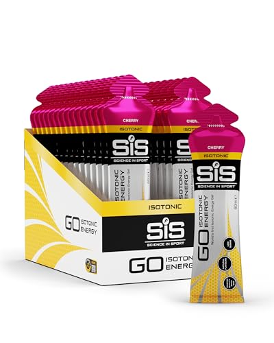 Science in Sport GO Isotonic Energy Gel - Fast-Acting Liquid Carbohydrate Gel for Instant Energy - Sports Nutrition - Gluten-Free & Vegan - Cherry Flavor - 30 Count