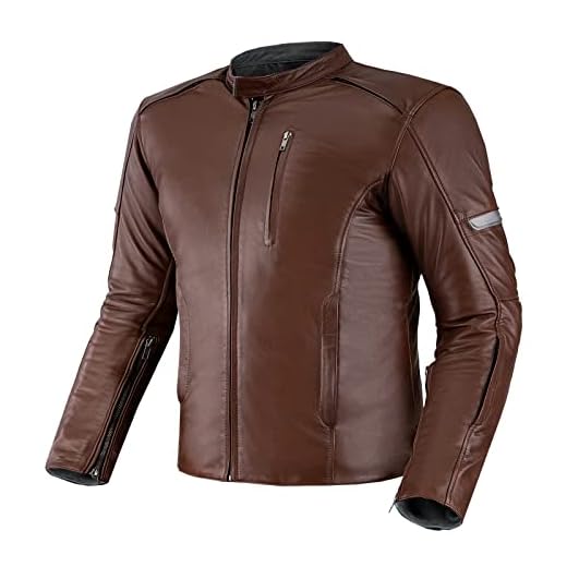 SHIMA HUNTER Chaqueta Moto Hombre | Cazadora moto hombre de cuero A+ vintage ventilado con CE espalda, hombros, codos protecciones, reforzado costuras dobles (Model 2023, Marrón, L)