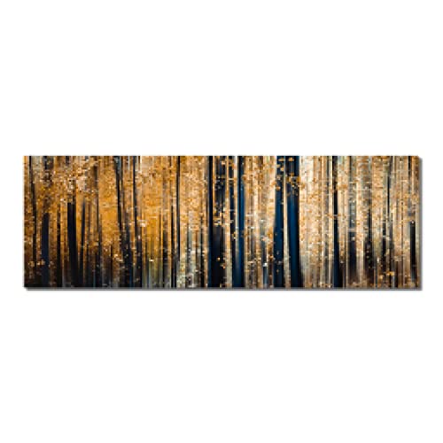 Toile paysage arbre d'or 70x210 cm nature sans cadre pour salon - 3
