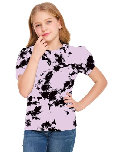 Image of Arshiner Girls T Shirts Twist Short Sleeve Summer Shirts Fashion Crewneck Tops Tee Blouse