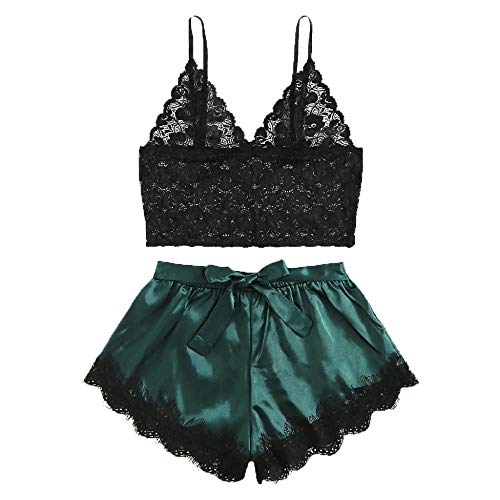 Lingerie sexy en dentelle pour des nuits romantiques en ensemble pyjama satin