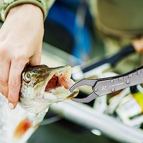 フィッシュリップグリッパーフローティング、アルミ合金折りたたみ式フィッシングプライヤー、アルミ合金リップグリップ、海水リップグリップツール、フィッシュリップグリッパー 2枚目