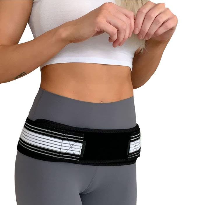 Sacroilíaco SI Cinturón de cadera para articulaciones de espalda baja para hombres y mujeres, soporte de cadera para dolor de cadera, cinturón de