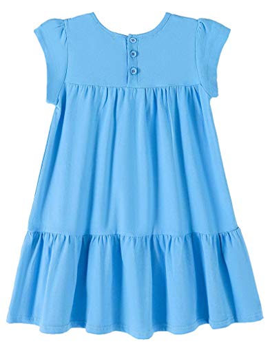 Image of Youwon Girls Dress Short Sleeve Solid Color Tunic A-Line Tiered Swing Dress 2-6 7-16