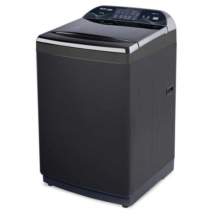 Image of Voltas 10 Kg, 5-Star, Fully Automatic Top Load Washing Machine (WTL1006UEAH / DPB0HD, Dark Grey)