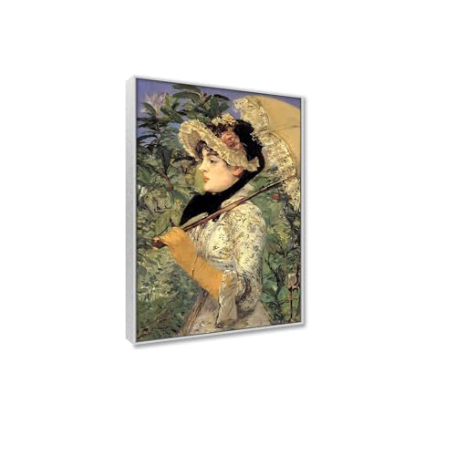 Reproduction peinture à l'huile Printemps de Édouard Manet toile 20x30cm cadre argent