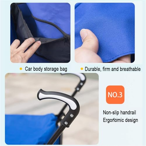 Carrello pieghevole resistente con ruote, portatile, da giardino, per un facile trasporto di casse e attrezzi da esterno, perfetto per carichi pesanti