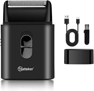 HATTEKER HT-911 Professional Electric Ultra-Thin Shaver Rechargeable Razor for Face Care Beard Trimmer Reciprocating Blade with USB for Men's - Black