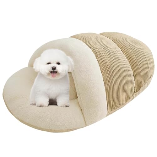 Lifetips ビション・フリーゼ(Bichon Frise) ペットベッド 犬猫兼用 冬用 寝袋型 ふわふわ クッション 保温 防寒 洗える 小型犬 中型犬 室内 おしゃれ 北欧風 ソファ ハウス 快眠グッズ 抱っこ感覚 多頭飼い対応 寝具 抗菌 防臭