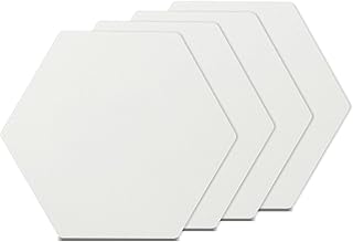 PYD Life 4 Pack Sublimation Photo Frame Home Decor Blanks 7" x 8“ Hexagon 0.6 Inch Thickness MDF Hardboard White Wall Hanging with Stand for Cricut Autopress Heat Press Machine Heat Transfer