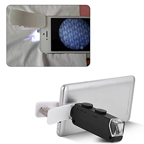 Wene Microscope Lens, Zoom Microscope Lens Bright Led Light Practical With Clip For Mobile Phones For Jewelry Coins, Stamps, Antiques, Biology #TOP1