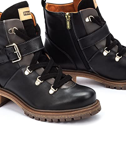 PIKOLINOS Flat Ankle Boots Leather Aspe for Woman Black3