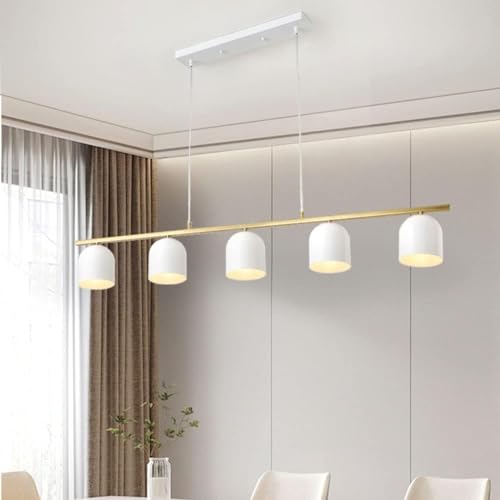 Suspension longue rangée E27 en métal dimmable au design architectural épuré - 4
