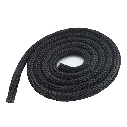 Junta redonda para horno de chimenea, cuerda resistente al calor, para puerta, 16 mm, 25 metros, color gris oscuro y antracita