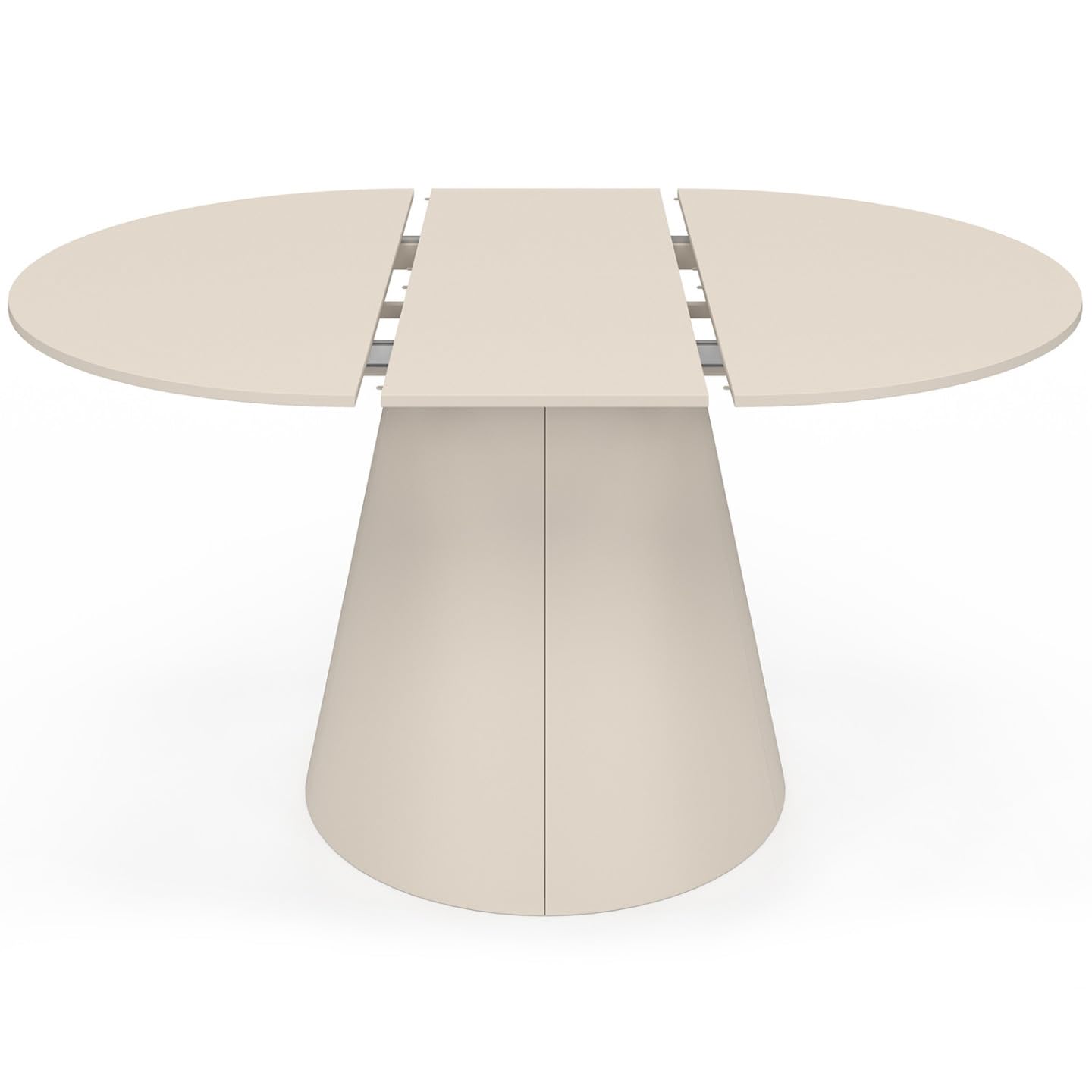 IDMarket - Ausziehbarer runder Esstisch Engel 6 Personen Holz beige 110-150 cm