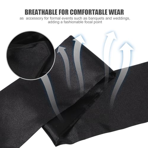 BESPORTBLE Bridal Satin Waist Belt For Women Wide Silk Sash With Bow Detail Ideal For Wedding Dresses Prom Gown And Ceremony Outfits Black3