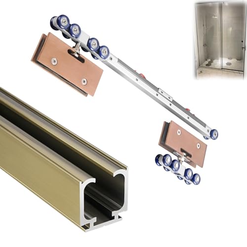Rail de Porte vitrée coulissante en Aluminium à Fermeture amortie pour Placard/penderie, kit de quincaillerie pour Porte coulissante de Style Grange sur...
