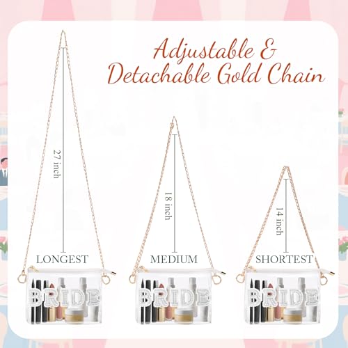 Aliceset Bride Purse Clear Crossbody Bag with Zipper Mrs Bridal Stadium Bag for Wedding Day Bachelorette Party Bride Gifts Engagement Honeymoon Concerts3