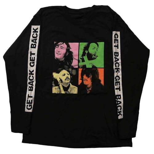 Image of The Beatles Get Back Studio Shots Official Tee T-Shirt Mens Unisex (X-Large) Black