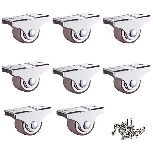 8 ruedas para muebles, 25 mm, placa de metal fija, ruedas de goma, ruedas de movimiento direccional Cover
