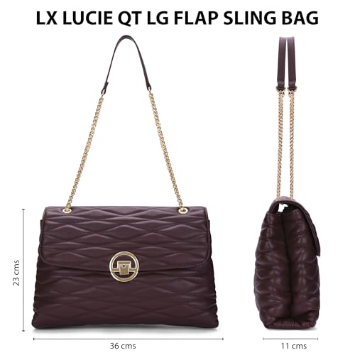 Image of Lavie Luxe Women's Monogram Wella 3-Compartment Satchel Handbag | Satchel Bag for Work | Ladies purse | Stylish Shoulder Bag | Gift For Women