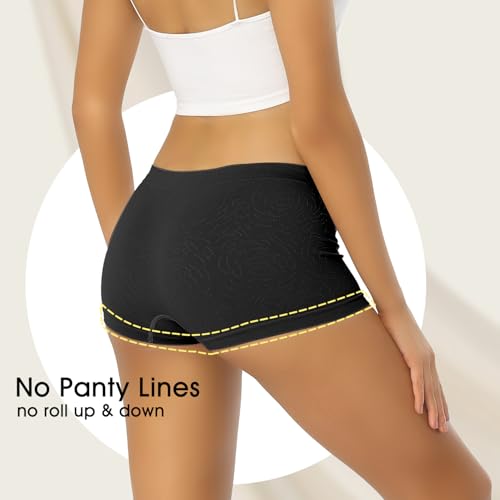 Women's Boyshort Panties Seamless Soft Boy Shorts Underwear Stretch Boxer Briefs 5 Pack2