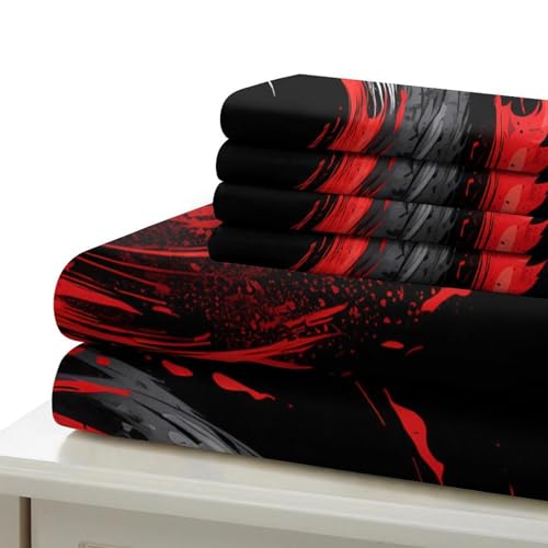 Housse de couette 3D microfibres RedSwirl parure 135x200cm