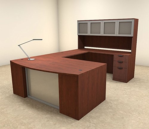 6pc U Shape Modern Contemporary Executive Office Desk Set OF-CON-U57
