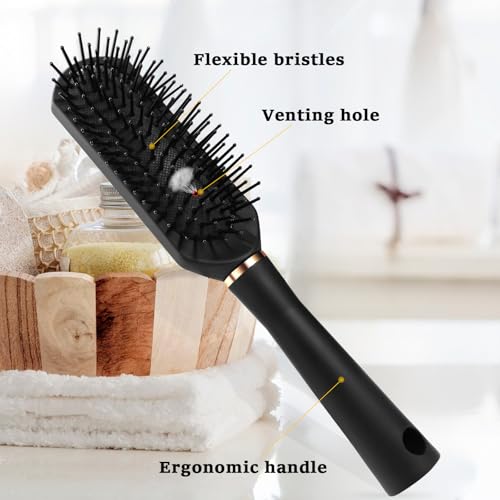 DUAIU Hair Brush Set, 5 PCS Paddle Brush and Hair Comb for Men Women, Paddle Detangling Brush Vented Brush Wide Tooth Comb for Curls Straight Thick Fine Wet or Dry Hair Care Styling - Image 3